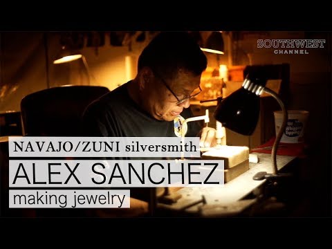 "Alex Sanchez" making jewelry Native American(Navajo/Zuni) jewelry artist