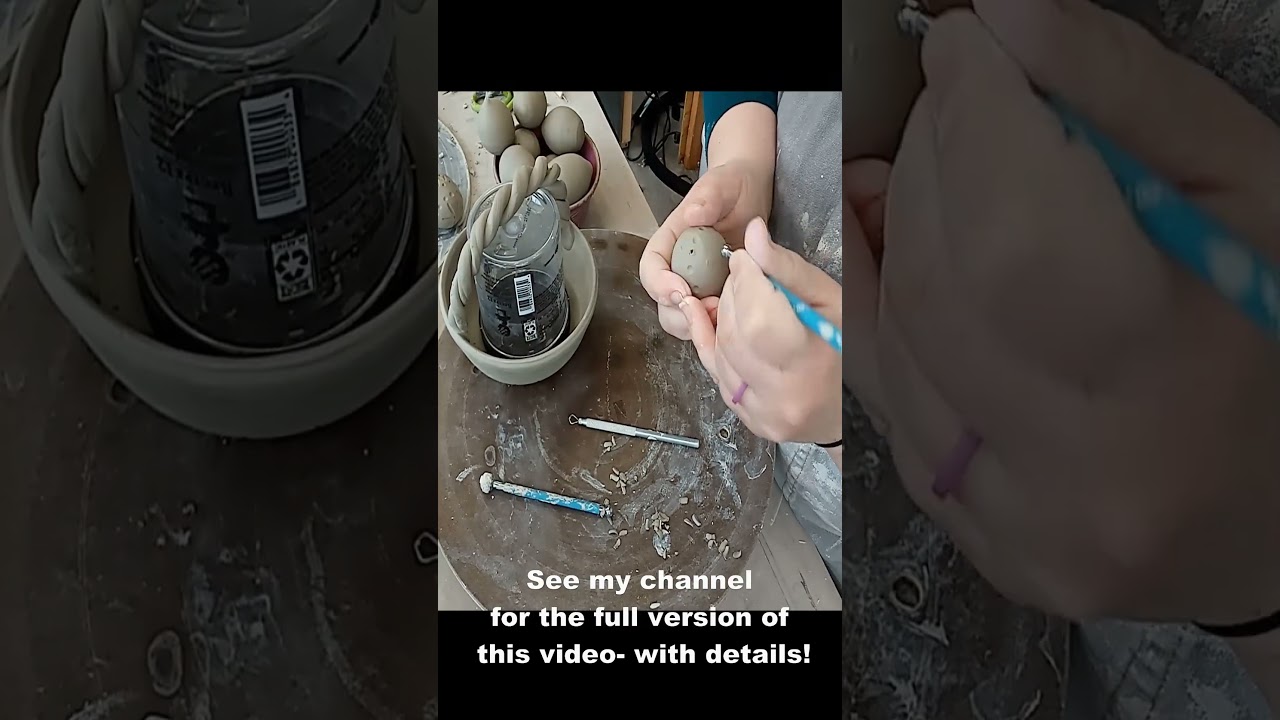 Making pottery Easter eggs full process