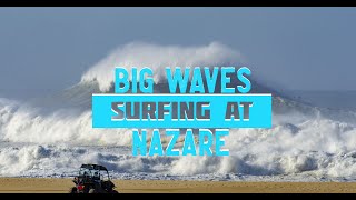 Big wave surfing at Nazaré, Portugal