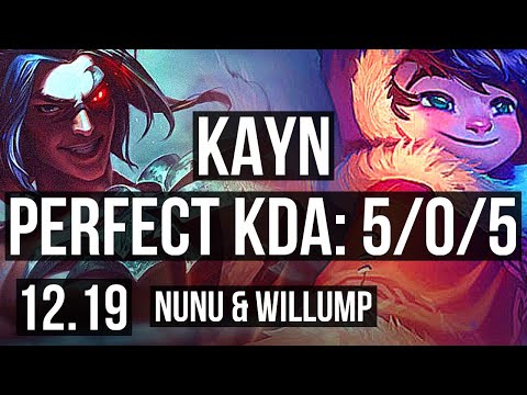 KAYN vs NUNU (JNG) | 5/0/5, 1300+ games, 1.8M mastery | EUW Master | 12.19