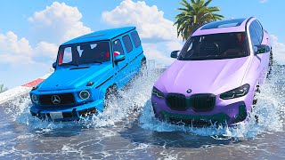 Güçlü SUV Arabalar Dalgalı Yol Parkurunda  GTA 5 MODS