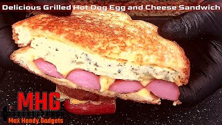 Delicious Grilled Hot Dog Egg and Cheese Sandwich