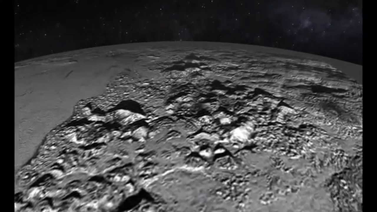 Animated Flyover of Plutoâ€™s Icy Mountain and Plains - YouTube