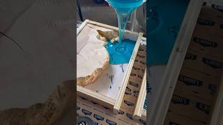 Aqua End Tables with Epoxy Resin &amp; Wood 🪵💦 #epoxywood #diy #diydecor #modernfurniture #furniture