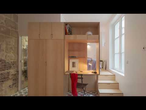 24 m². Unnusual Small Studio Apartment Interior