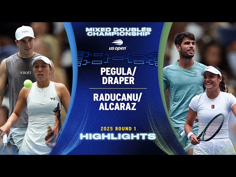 Draper/Pegula vs. Alcaraz/Raducanu Highlights | 2025 US Open Round 1