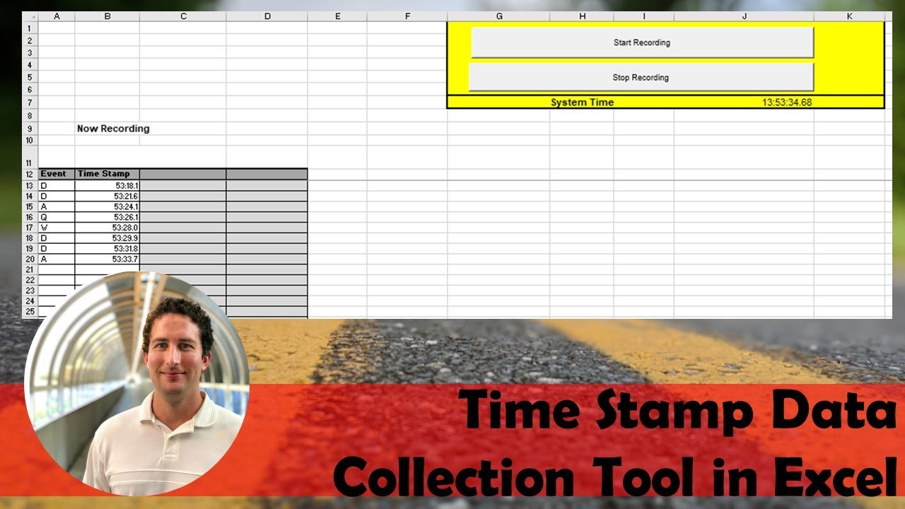 Time Stamp Data Collection Tool in Excel for Transportation Engineering