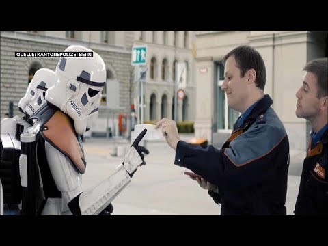 Star-Wars-Parodie: Berner Polizei erteilt Parkverbot an Raumschiff