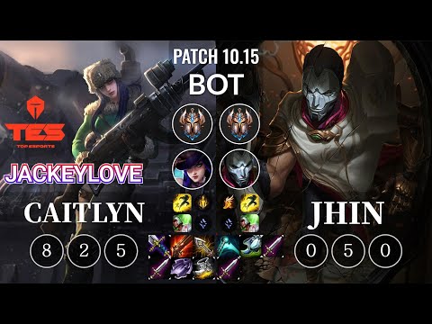 TES JackeyLove Caitlyn vs Jhin Bot - KR Patch 10.15