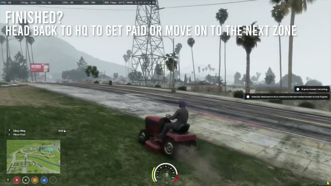 [PAID] [QBCORE] Liberty Lawnmower - Lawnmowing Job thumbnail 2