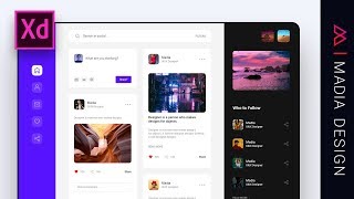 PC 테블릿 형태의 SNS 컨셉 디자인[Adobe XD]