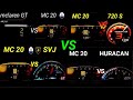 4 DRAGRACES Maserati MC20 vs Huracan vs aventador SVJ VS Mclaren 720s VS MCLAREN GT 0- 300 km/h