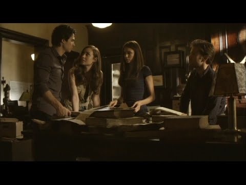 TVD 2x3 - Damon and Elena digging through Isobel's research on werewolves (Deleted) | Delena Scenes