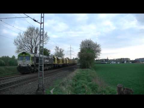 EDM Class 66 Captrain 6601 with SPENO worktrain near Kohlscheid, NRW/Germany