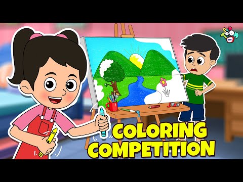 Coloring Competition | New Crayons | Gattu VS Chinki | Cartoon | Fun and Learn Story | PunToon Kids