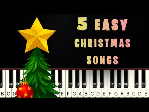 5 Easy Christmas Songs | SLOW BEGINNER PIANO TUTORIAL