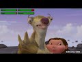 Ice Age Lava Bridge Scene With Healthbars