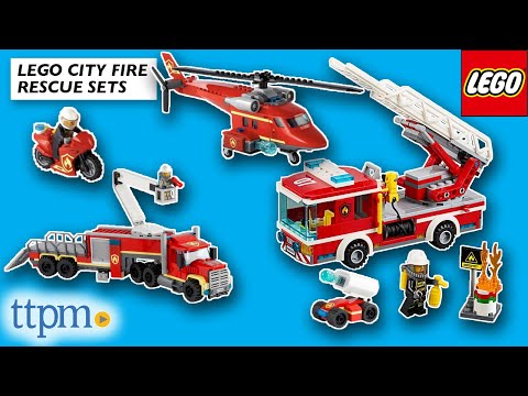 LEGO City Fire Command Unit, Fire Rescue Helicopter, and Fire Ladder Truck Review | Building Toys