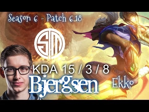 TSM Bjergsen EKKO vs CASSIOPEIA Mid - Patch 6.18 KR Ranked | League of Legends