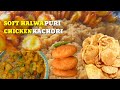 Halwa Puri Breakfast Lahore Special Chicken Qeema Kachori Pakistan Street Food Sooji Ka Halwa