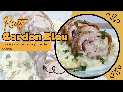 Receta irresistible: CORDÓN BLEU 🍗perfecto sobre una suave cama de Puré de Papas🥔