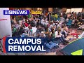 Police approved to escort Pro-Palestine protesters off Melbourne campus | 9 News Australia