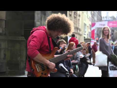 Maximon, amazing bass player @ Edinburgh Fringe Festival 2013