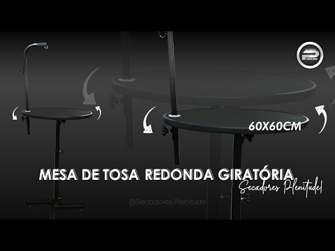 MESA DE TOSA PLENITUDE REDONDA COM REGULAGEM DE ALTURA TAMPO GIRATÓRIO 60CM- VERMELHO