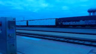 preview picture of video 'CN EB mixed freight entering the St. Clair Tunnel in Port Huron, MI 9/22/14'