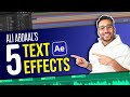 5 Easy And VIRAL Text Animations Like Ali Abdaal After Effects Tutorial In Hindi 2023