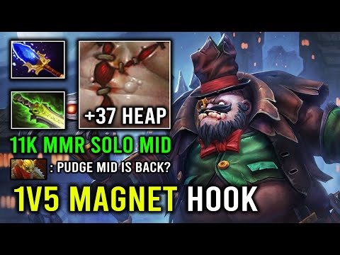 How to Play Mid Pudge Like a 11K MMR with Magnet Hook +37 Heap Strength 1v5 Carry Dota 2