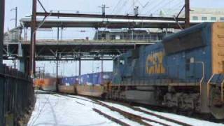 preview picture of video 'CSX Q190 at Norristown, PA 2/20/10'