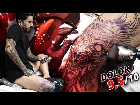 Mi TATUAJE más DOLOROSO: DEMONIO en la RODILLA (2 DÍAS SEGUIDOS)