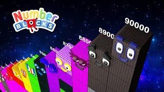 Numberblocks 1 vs 90,000 - Count to 90,000 | Learn to Count BIG Numbers!