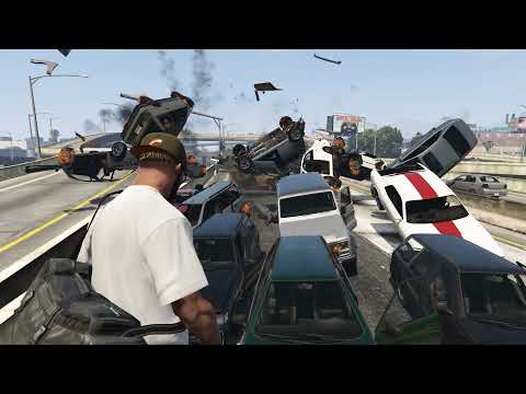 GTA V - One Grenade Explosion || Massive Car Explosion