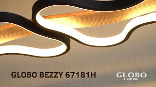 BEZZY visiaci ledkový luster na diaľkové ovládanie čierny/hnedé drevo 1xLED/36W/CCT 2700-4000-6000K, výška: 150cm
