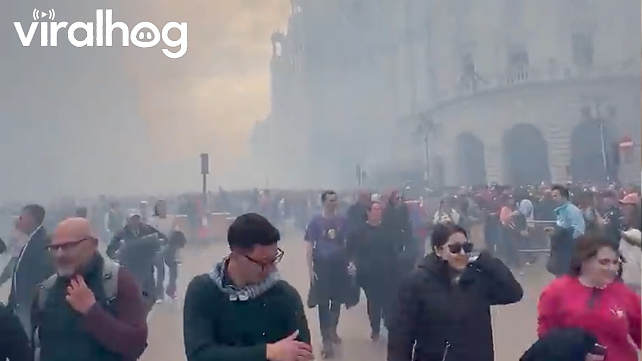 Mascleta of the Fallas Festival in Valencia, Spain || ViralHog