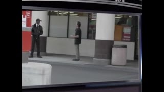 Stater Brothers Security guard tells steve if anyone gives him money that he will take it from him