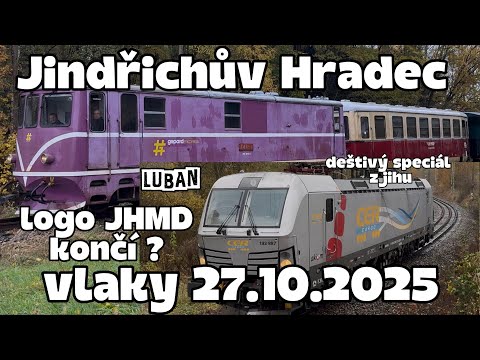 vlaky Jindřichův Hradec 27.10.2025 , úzkokolejka opět v provozu , název JHMD končí ? Luban v Hradci 
