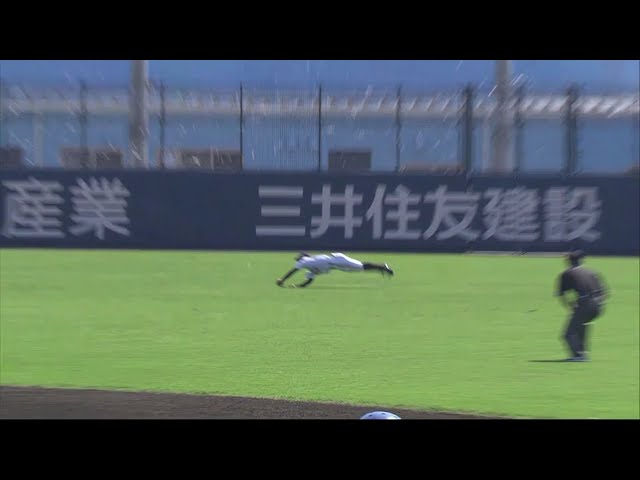 【ファーム】バファローズ・西浦 地面スレスレの打球を飛び込んだ!! 2018/9/16 Bs-D(ファーム)
