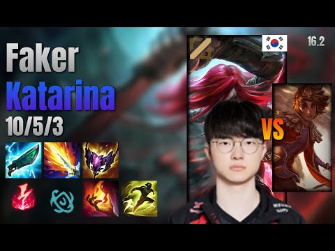 Faker Mid Katarina vs Taliyah lol KR solo rank Full Game 16.2 | 페이커 카타리나 vs 탈리야