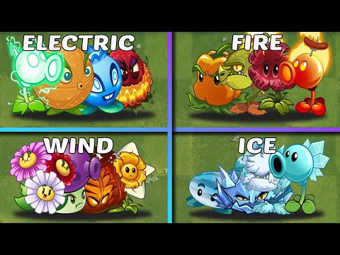 Random 4 Team Element Plants Battles - Who Will Win? - PvZ 2 Team Plants vs Team Plants