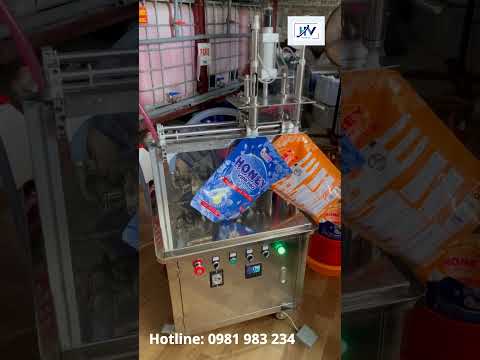 Máy chiết rót nước giặt tự động HV-NGTD12 và HV-TNGTD18 Máy Chiết Rót Túi Nước Giặt Tự Động - Công nghệ Máy Hoa Việt