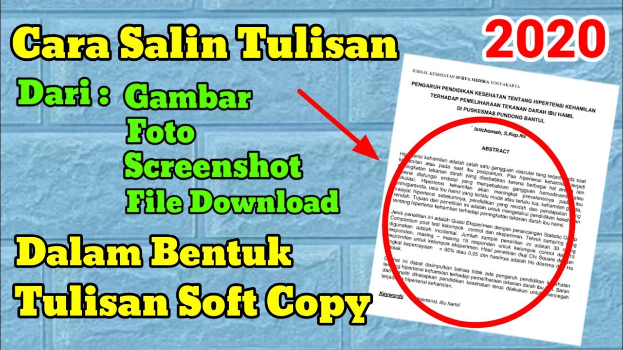 Cara Salin Tulisan Dari Gambar Dalam Bentuk Tulisan Soft Copy