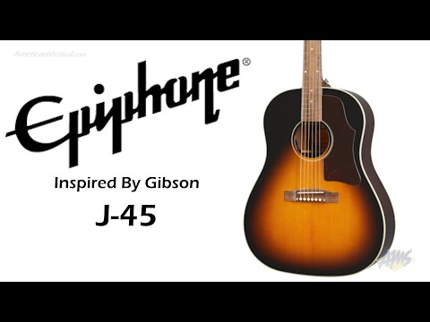 Демонстрация звучания электроакустической гитары Epiphone J-45 EC Aged Vintage Sunburst