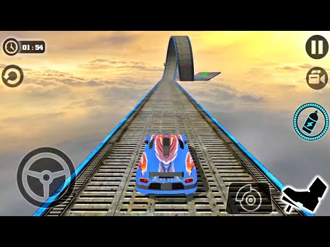 Impossible Car Tracks 3D - Blue Car Driving Stunts Simulator High Speed Pro Driver Gameplay 2020