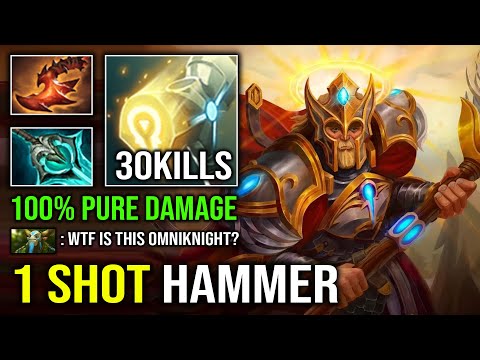 How to 1v5 Offlane Omniknight with Disperser Mana Burn 100% Pure Damage Hard Carry Dota 2