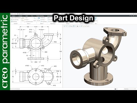 Part modeling tutorials for beginners | Machine part 22 in Creo Parametric