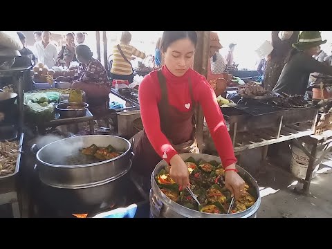 Oudong Street Food View - Fishes Curry, Snail Curry And Other Fresh Food Part 2