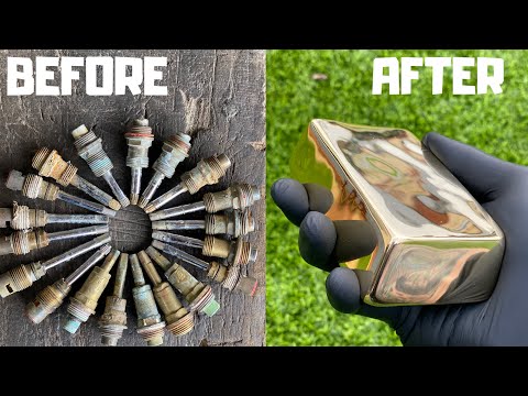 Flawless Ingot from Dirty Scrap - Trash To Treasure - Brass Casting - ASMR Metal Melting - BigStackD